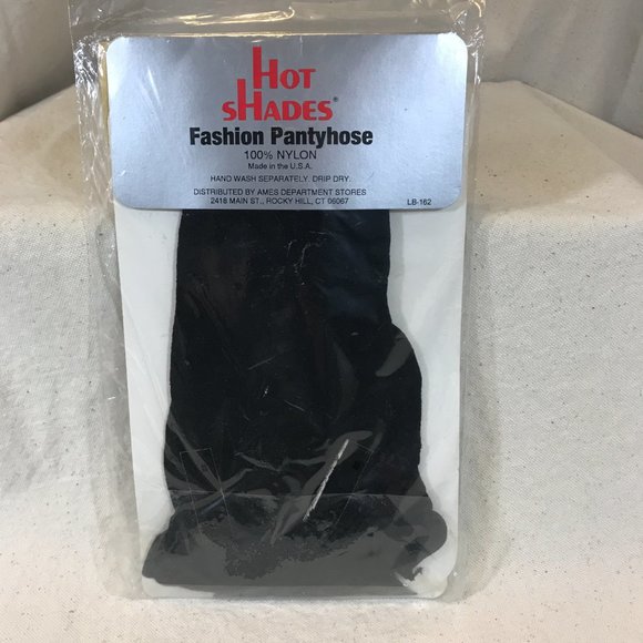 Vintage Hot Shades All Nude Pantyhose Jet Black Avg/Tall 125-150 lbs - Picture 3 of 4